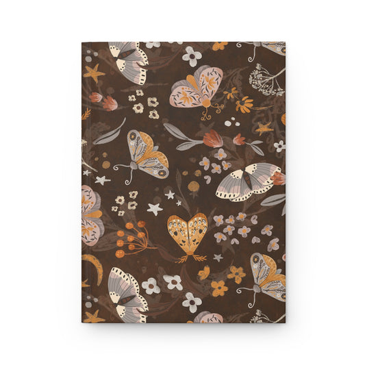 Vintage Moths Autumn Garden Hardcover Journal