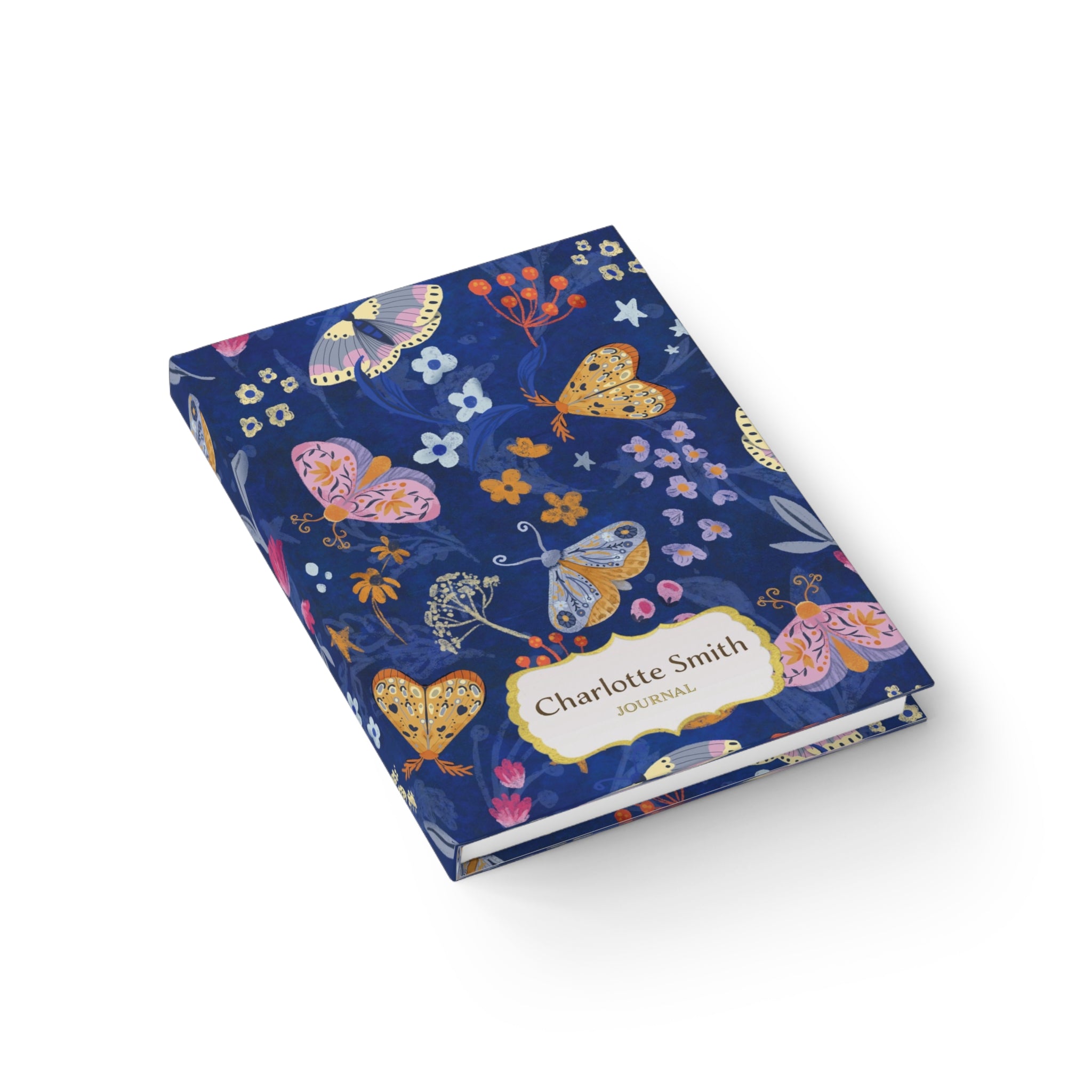 Moonlit Moth Garden Pattern personalized journal