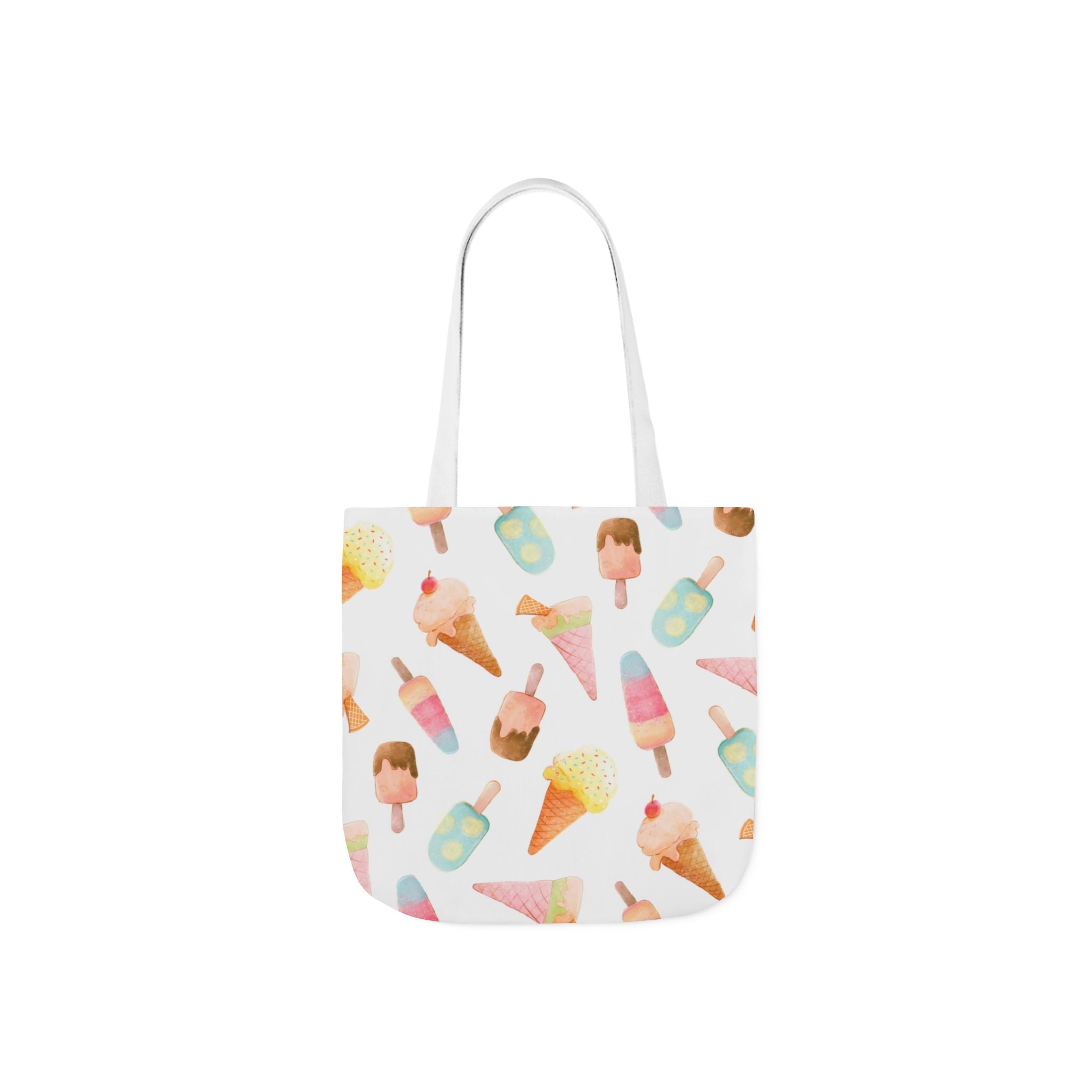 Ice Cream Pattern Tote Bag — Cute Pastel Summer Canvas Tote