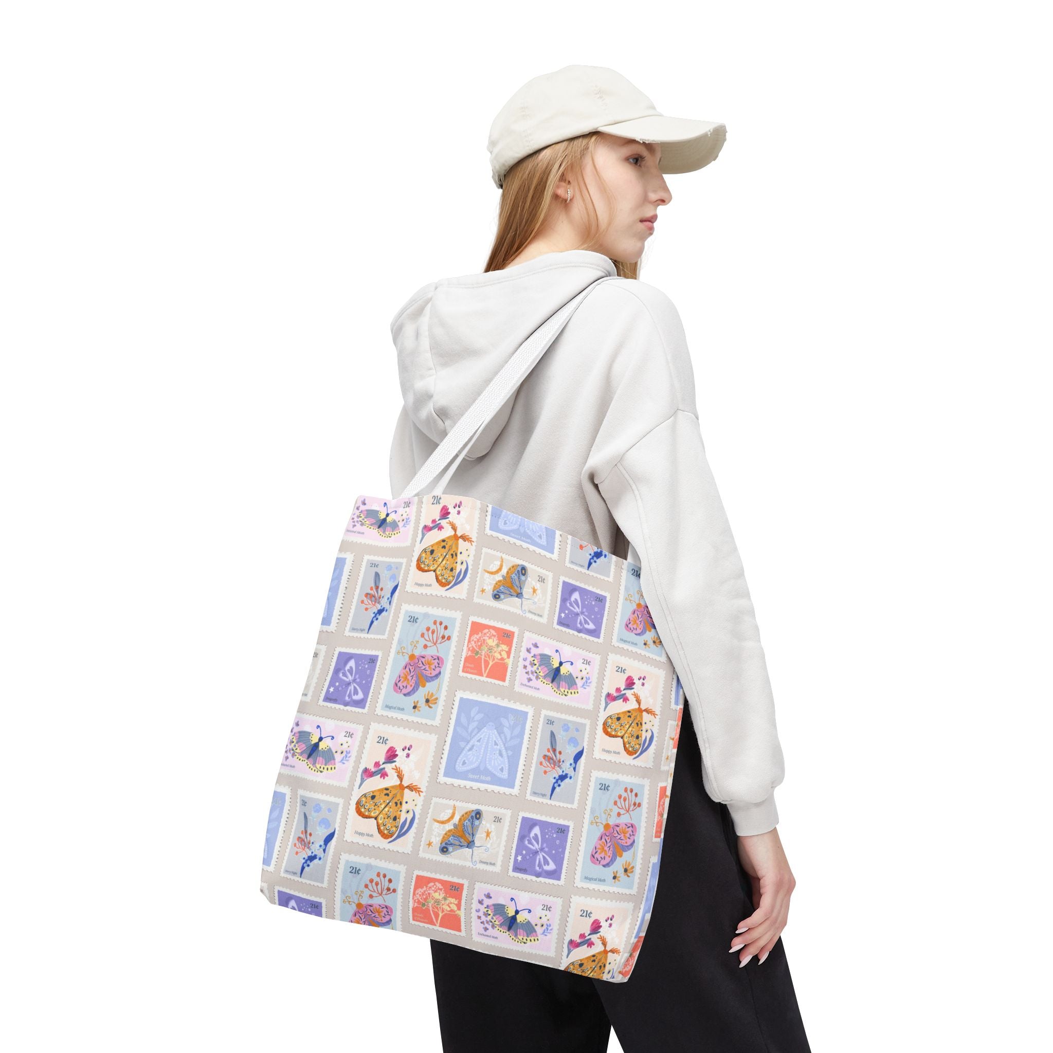 Vintage Moths Stamps Tote Bag