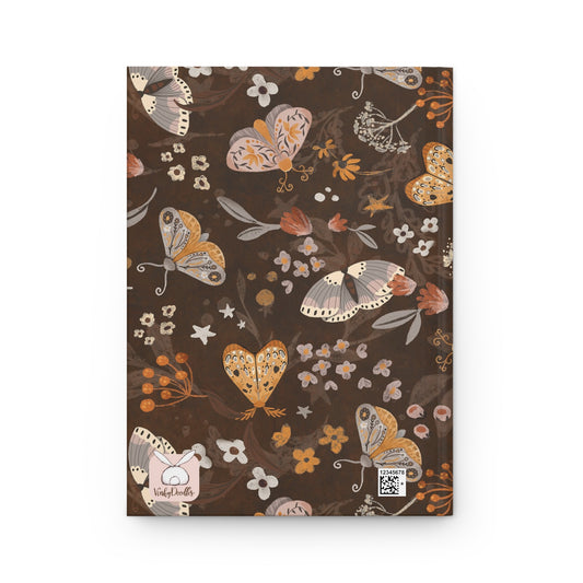 Vintage Moths Autumn Garden Hardcover Journal