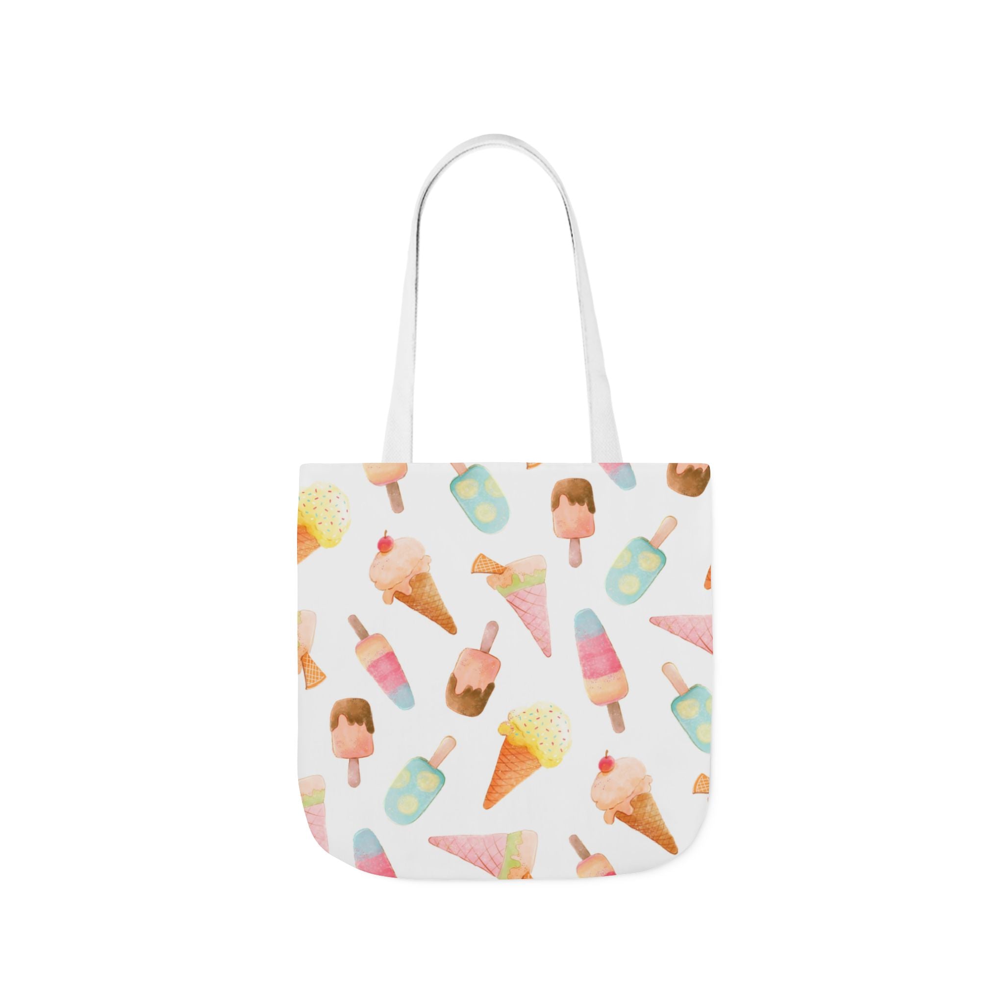 Ice Cream Pattern Tote Bag — Cute Pastel Summer Canvas Tote