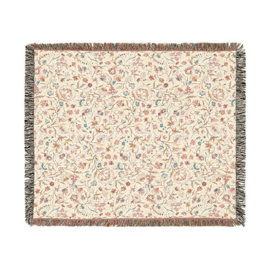 Romantic Vintage Chintz Garden Woven Blanket