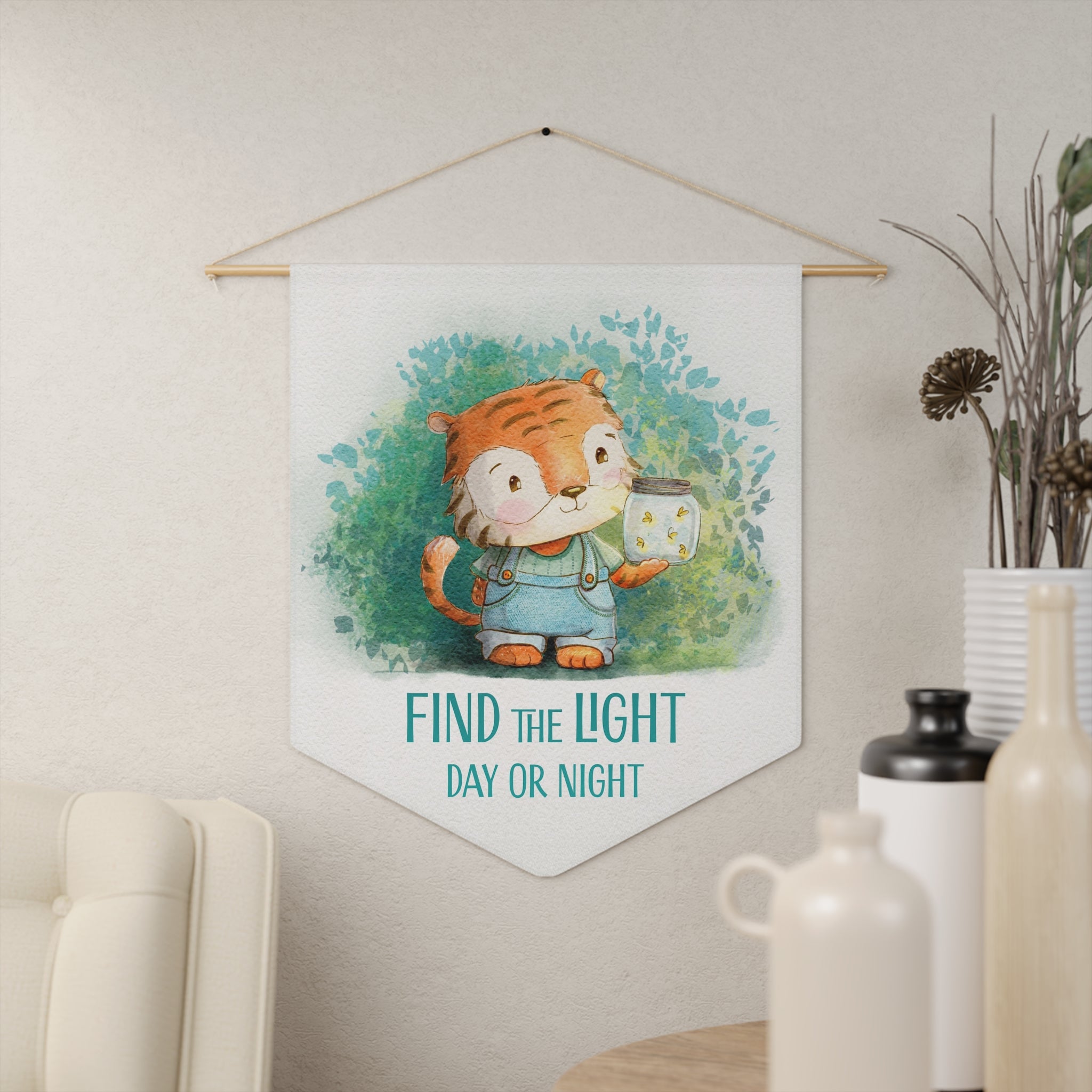 Find the light, little tiger motivational art for kids