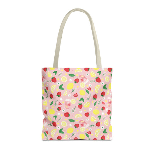 Strawberry and Mint Lemonade tote bag