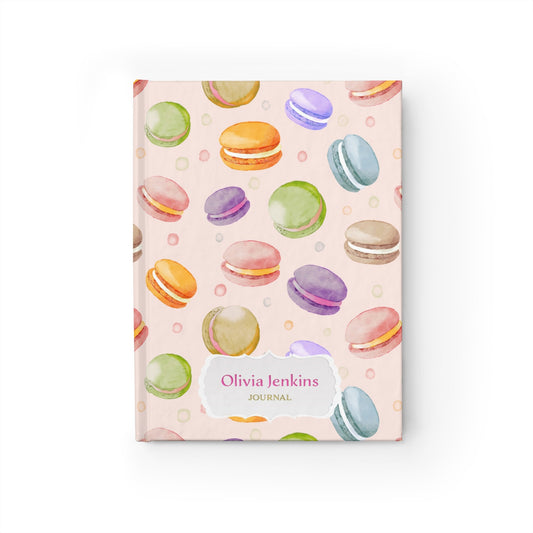 Watercolor Macarons Personalized Blank Hard Cover Journal