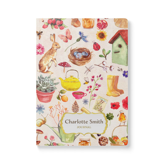 Watercolor Cottage Core Softcover Journal
