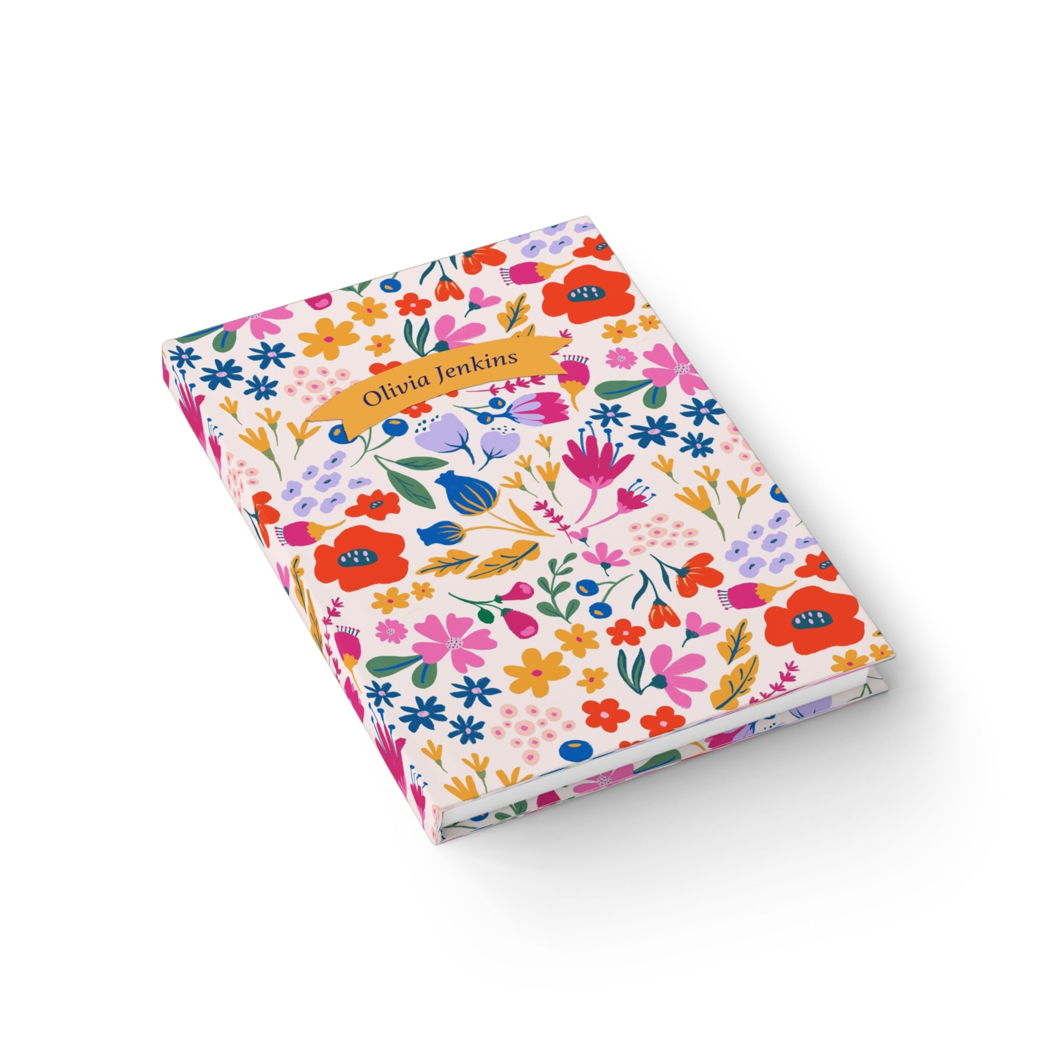 Vibrant Modern Floral Personalized Journal