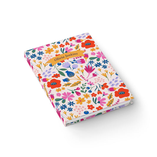 Vibrant Modern Floral Personalized Journal