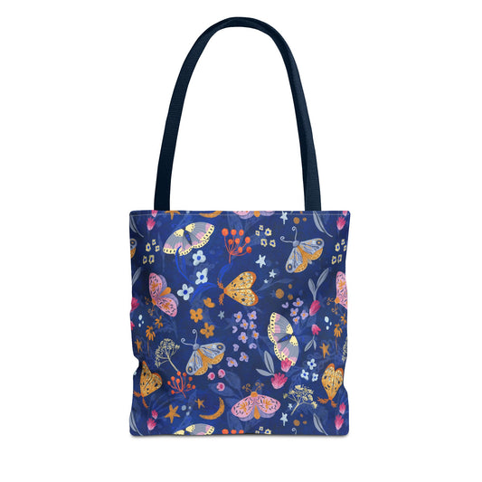 Moths Midnight Garden Tote Bag
