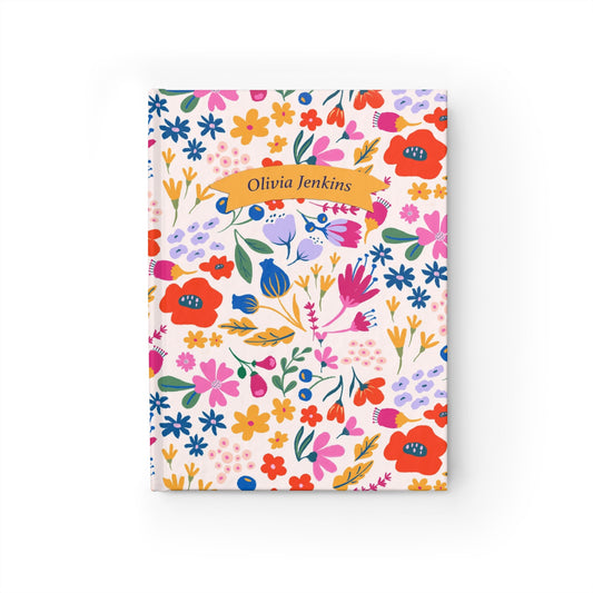 Vibrant Modern Floral Personalized Journal
