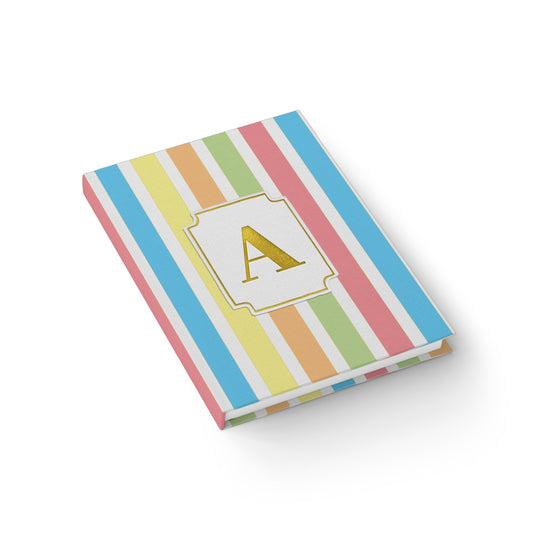 Personalized Journal - Pastel Stripe Monogram Design