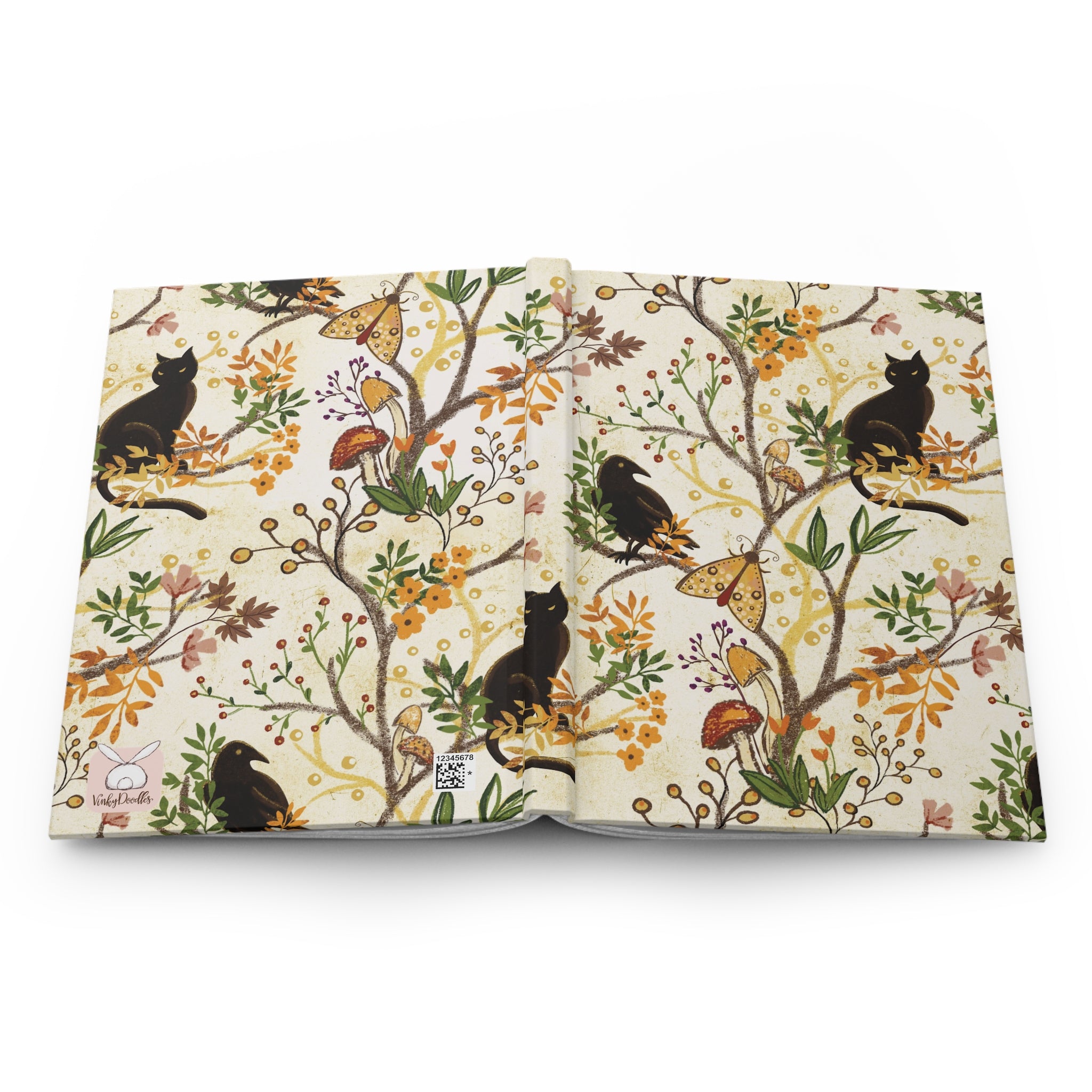 Cat and Raven Spooky Fall Woods Journal