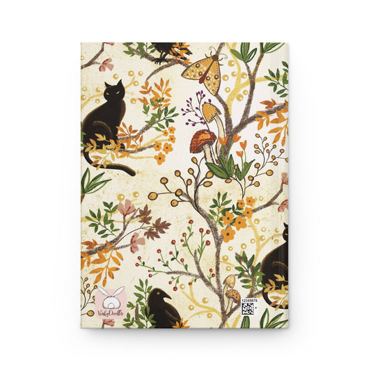 Cat and Raven Spooky Fall Woods Journal