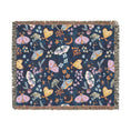 Load image into Gallery viewer, Moonlight Moth Garden Woven Cotton Blanket and Throw
