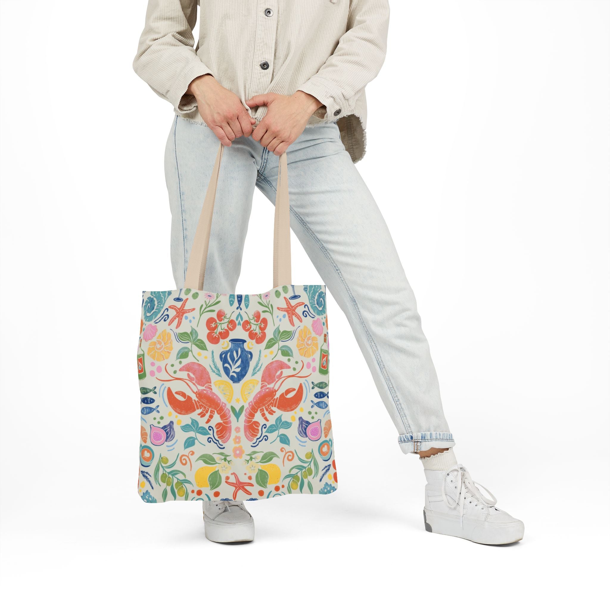 Mediterranean Lobster Kaleidoscope Pattern  Tote Bag