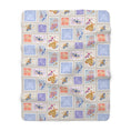 Load image into Gallery viewer, Vintage Moth Stamps Pastel Pattern Sherpa Fleece Blanket
