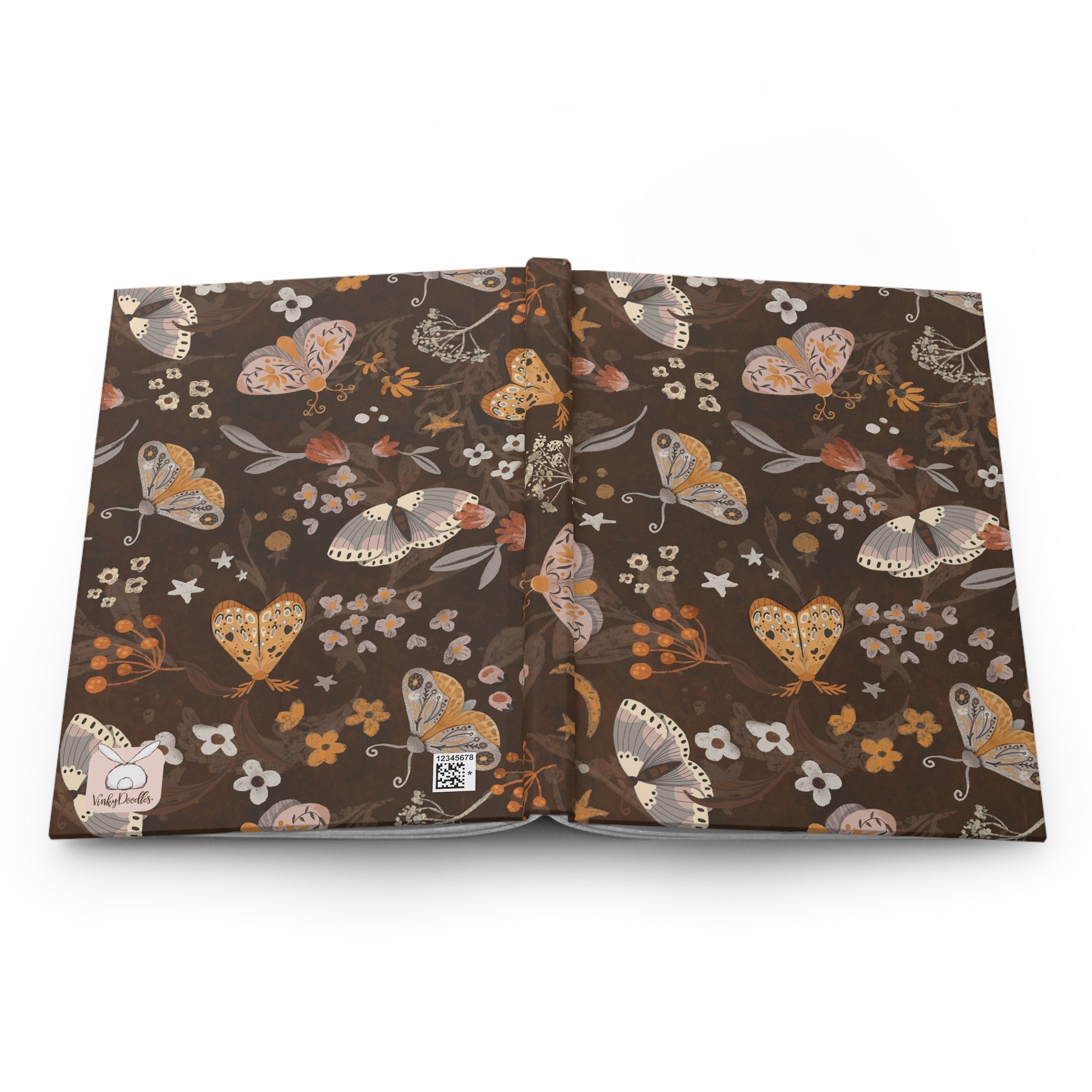 Vintage Moths Autumn Garden Hardcover Journal