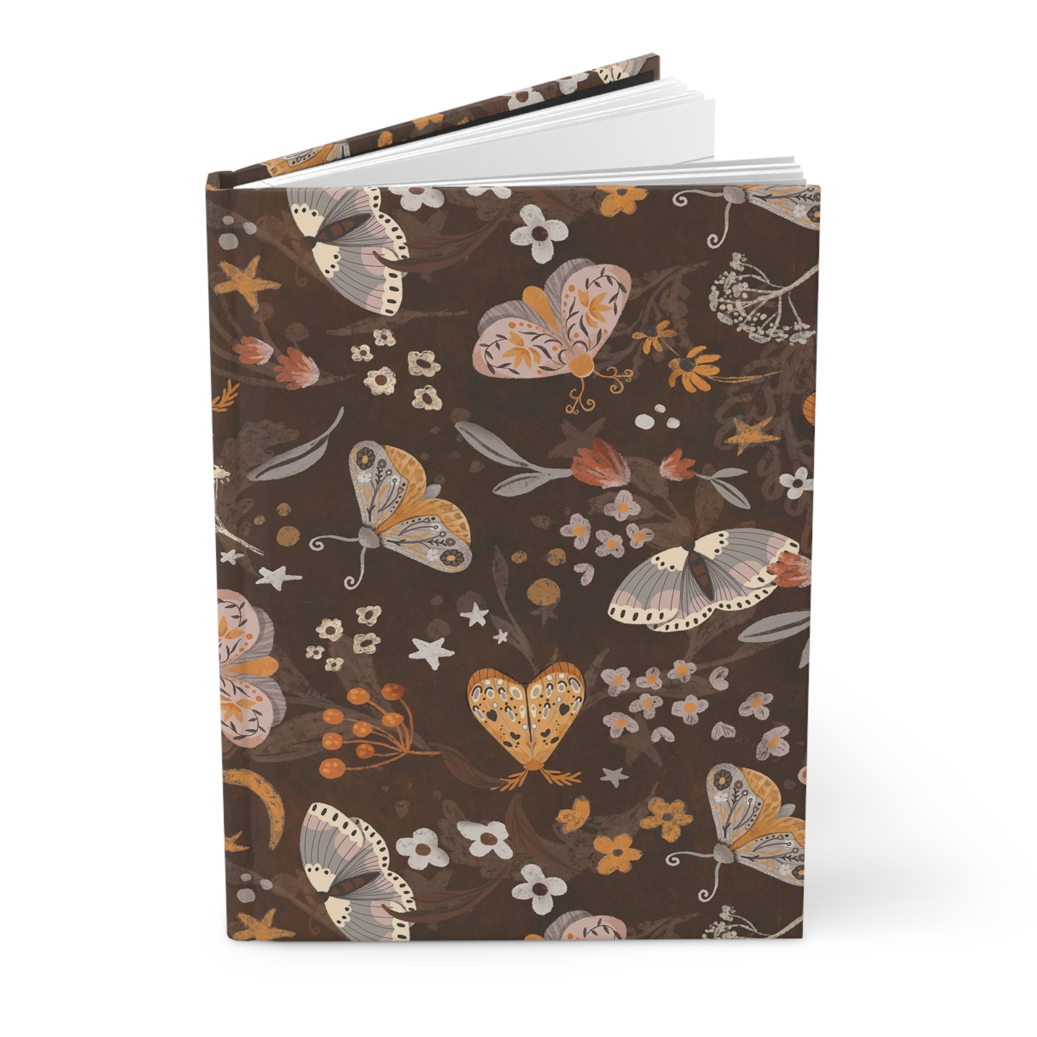 Vintage Moths Autumn Garden Hardcover Journal