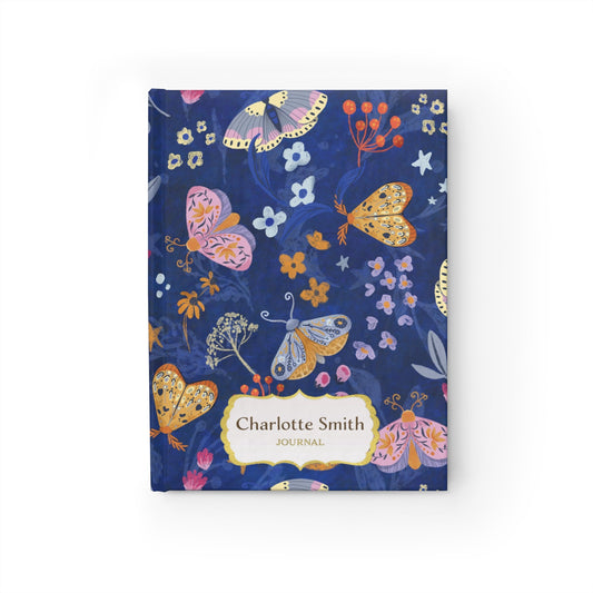 Moonlit Moth Garden Pattern personalized journal