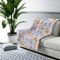 Load image into Gallery viewer, Vintage Moth Stamps Pastel Pattern Sherpa Fleece Blanket
