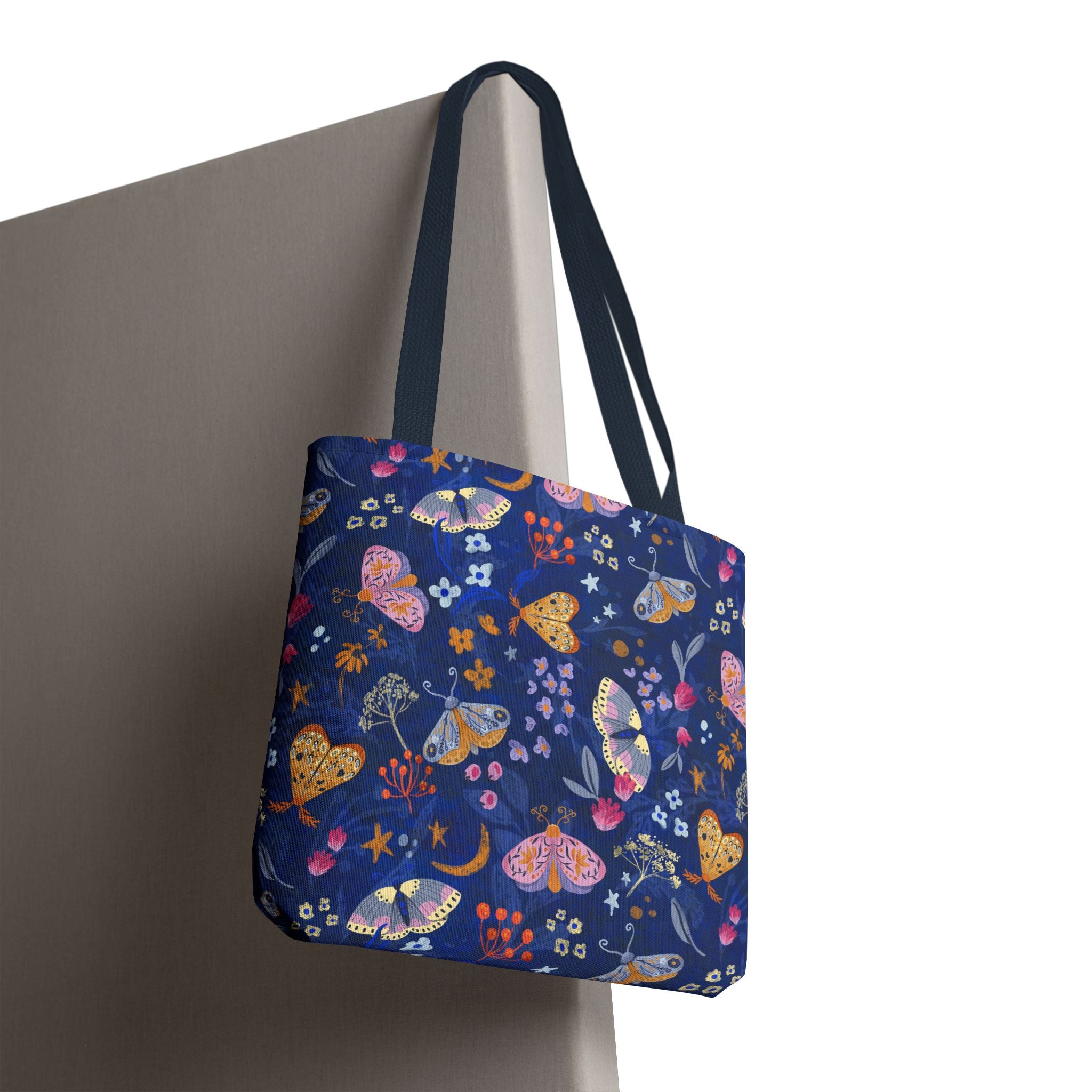 Moths Midnight Garden Tote Bag