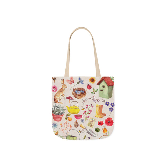 Country Garden Cottage Core Canvas Tote Bag