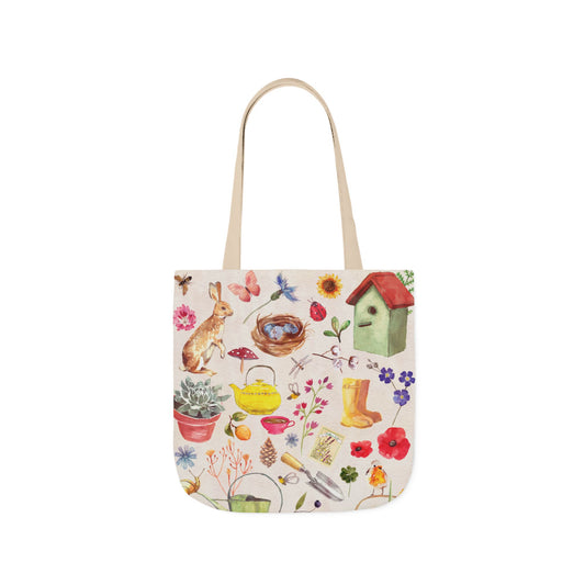 Country Garden Cottage Core Canvas Tote Bag