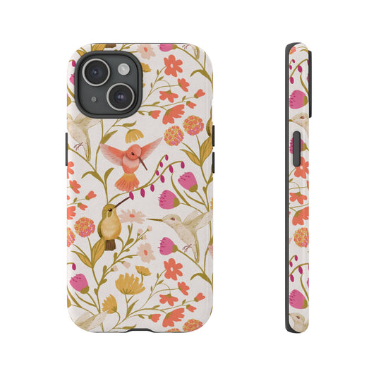 Phone Case - Hummingbird Dream Garden Floral Tough Case