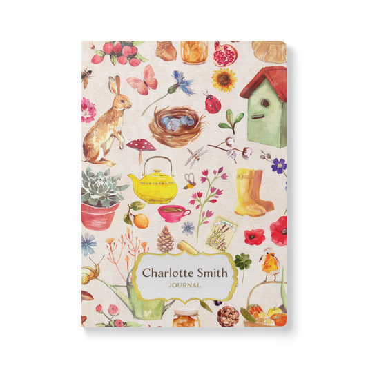 Watercolor Cottage Core Softcover Journal