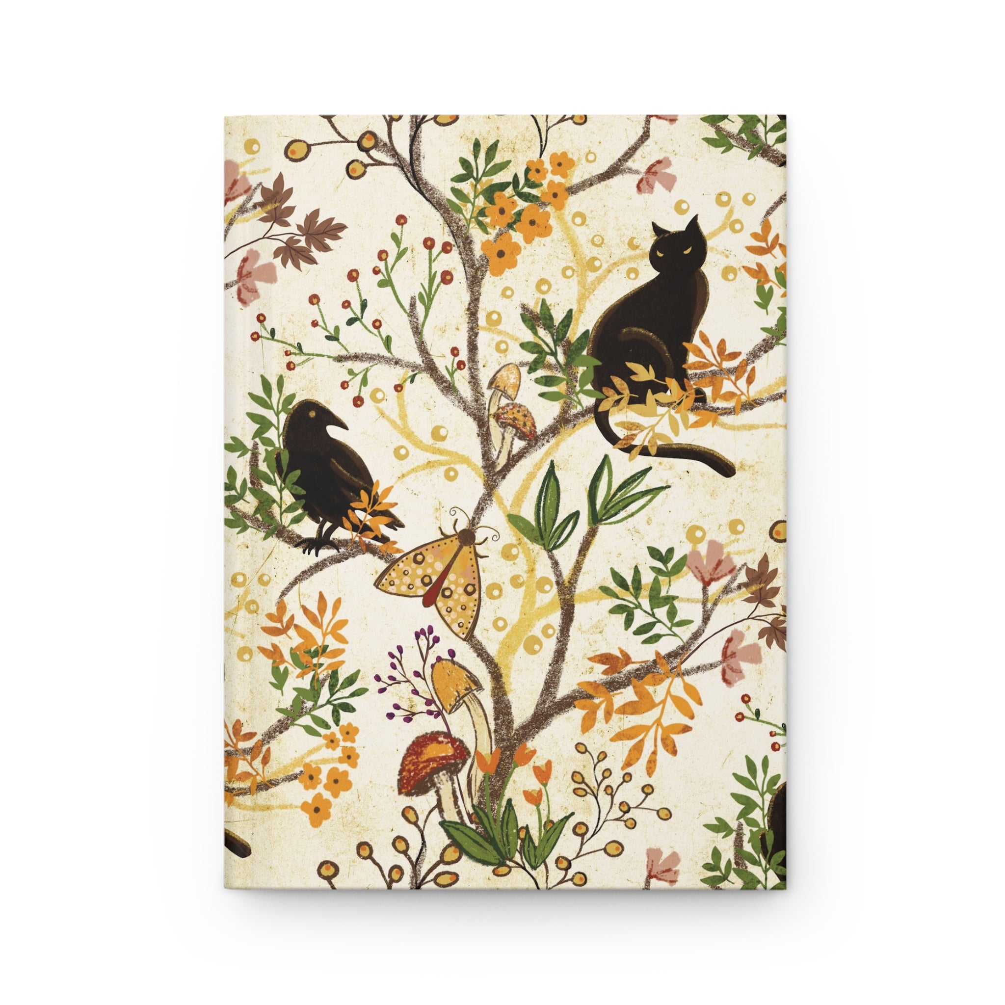 Cat and Raven Spooky Fall Woods Journal