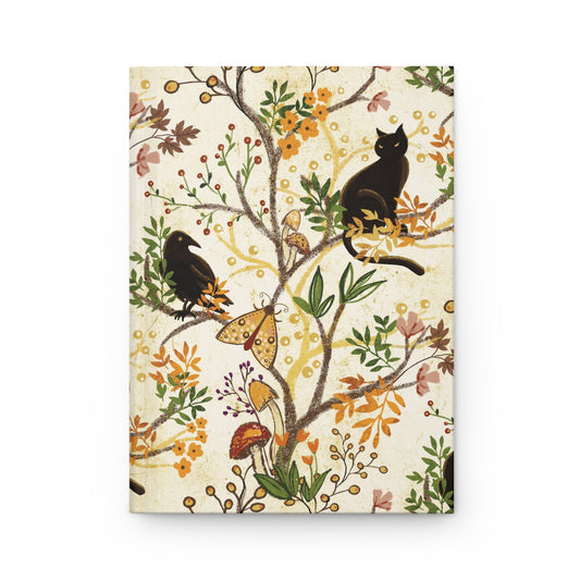 Cat and Raven Spooky Fall Woods Journal
