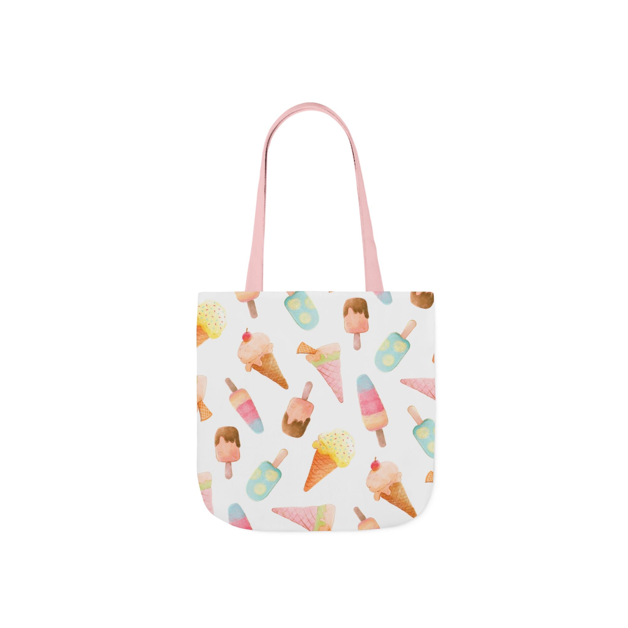 Ice Cream Pattern Tote Bag — Cute Pastel Summer Canvas Tote
