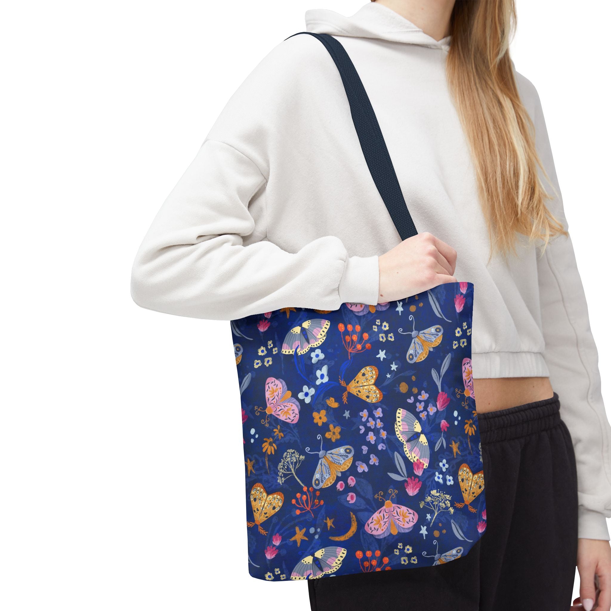 Moths Midnight Garden Tote Bag