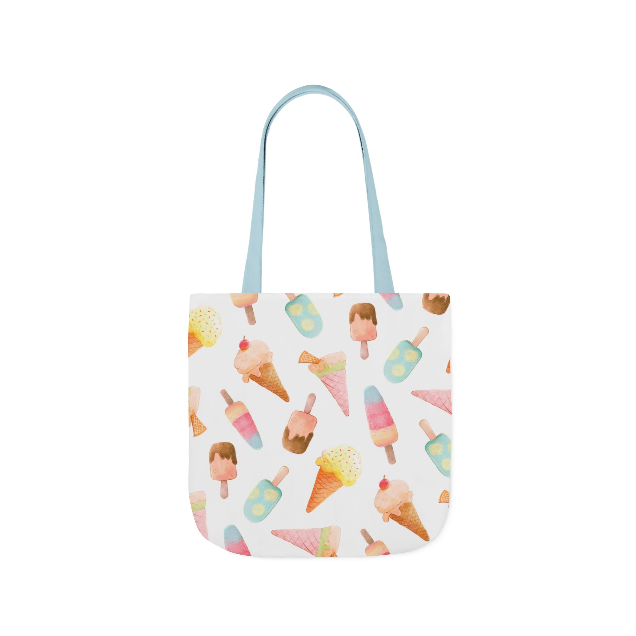 Ice Cream Pattern Tote Bag — Cute Pastel Summer Canvas Tote