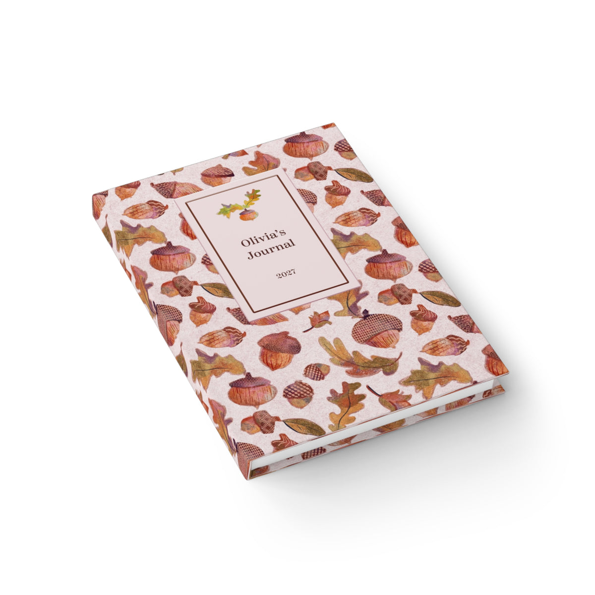 Rustic Autumn Acorn Personalized Journal Sketchbook