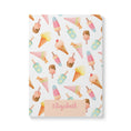 Load image into Gallery viewer, Notebook with ice cream pattern and 'Elizabeth' on a white background
