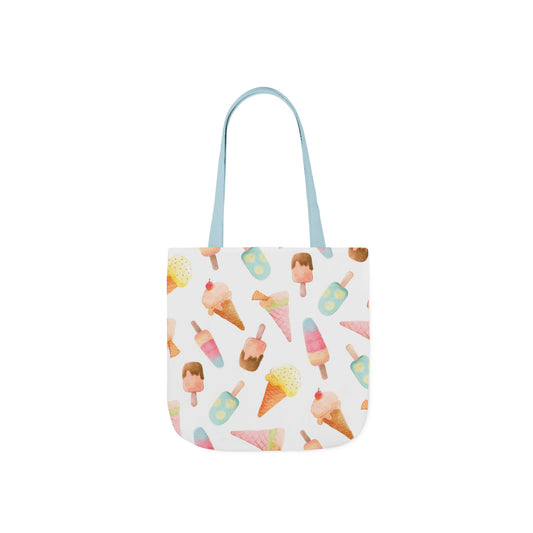 Ice Cream Pattern Tote Bag — Cute Pastel Summer Canvas Tote