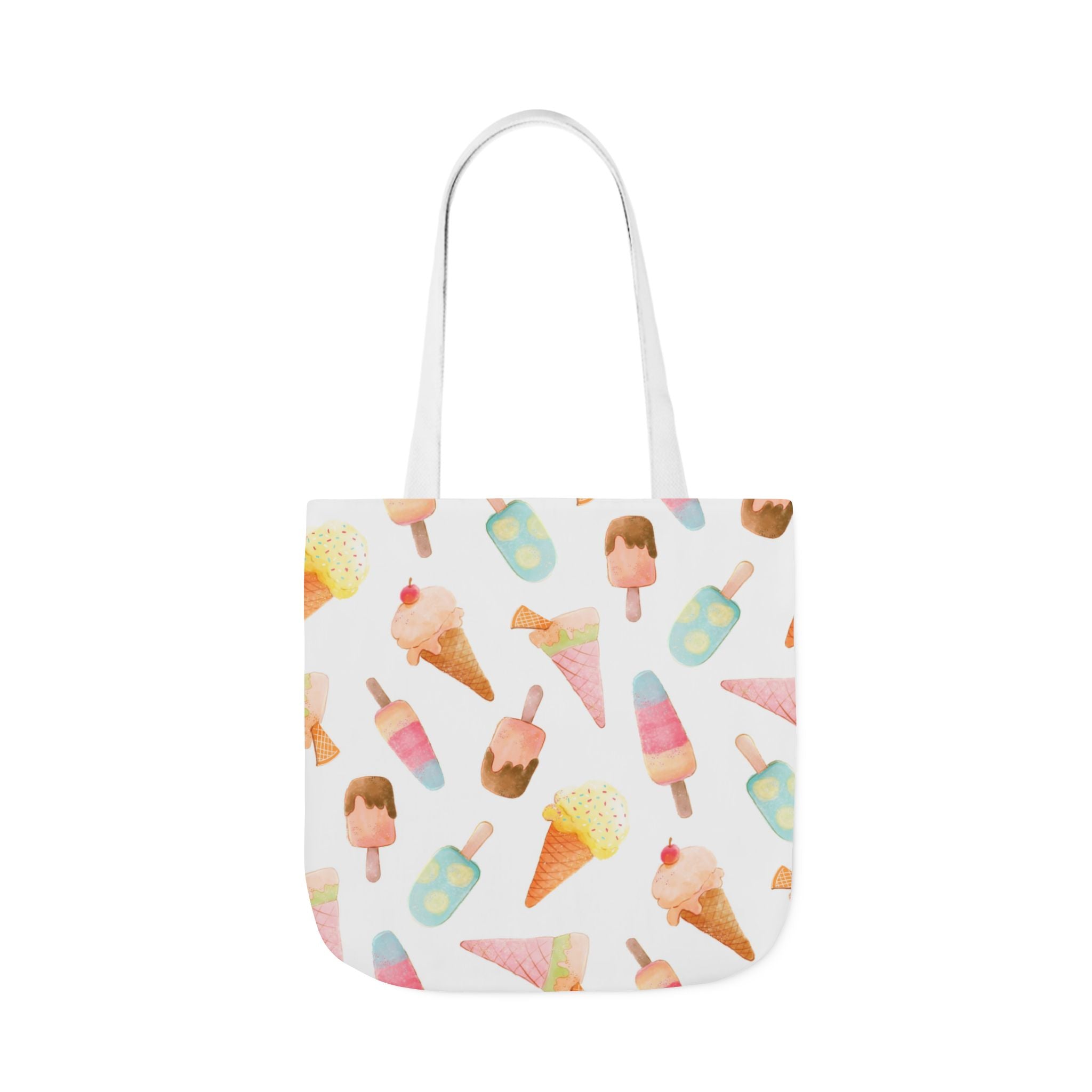 Ice Cream Pattern Tote Bag — Cute Pastel Summer Canvas Tote