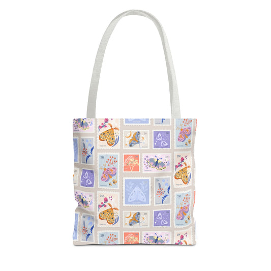 Vintage Moths Stamps Tote Bag