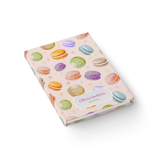 Watercolor Macarons Personalized Blank Hard Cover Journal