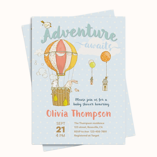 Adventure Awaits Baby Shower Invitation