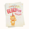 Load image into Gallery viewer, Cute bear printable birthday diy card
