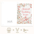 Load image into Gallery viewer, Vintage Floral Birthday Folded greeting
