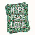 Load image into Gallery viewer, Botanical Hope Peace Love Christmas Holiday Greeting Card
