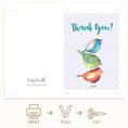 Load image into Gallery viewer, Stacked whimsical birds thank you card
