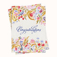 Load image into Gallery viewer, Greeting card with floral design and 'Congratulations' text on a white background
