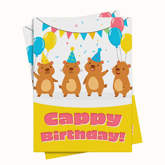 Capybara Birthday greeting card printable