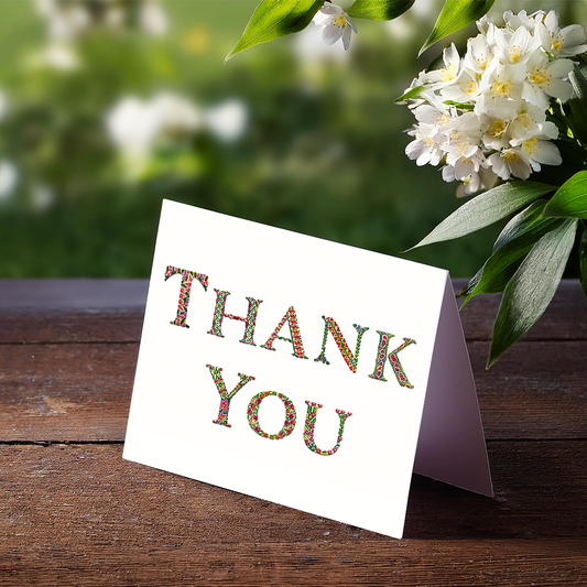 Thank you embroidered letters card