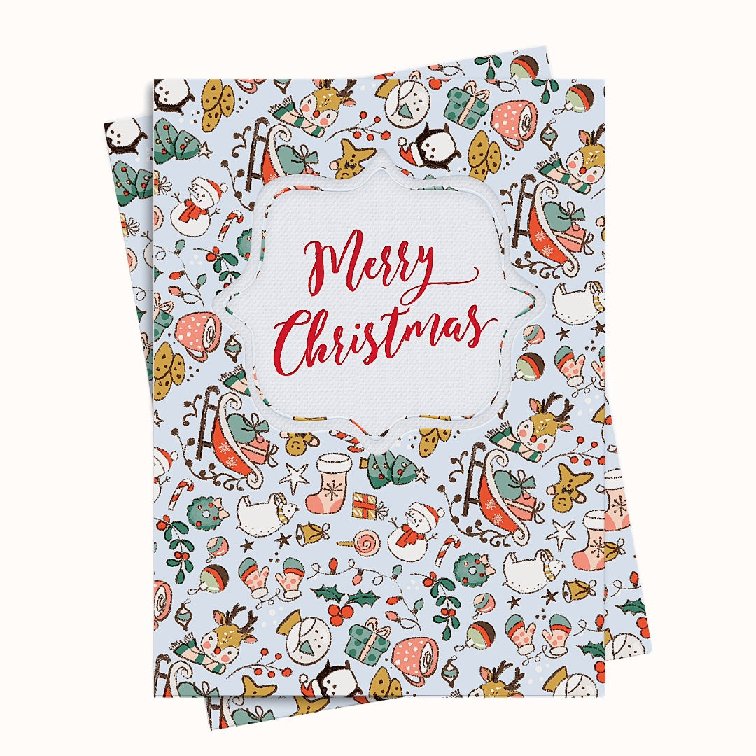 Cute Christmas Doodles Greeting Card